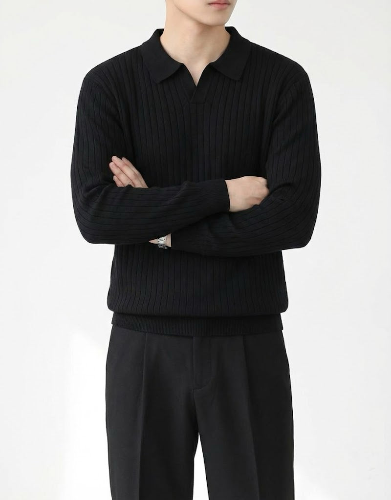 リブニットポロロングスリープ