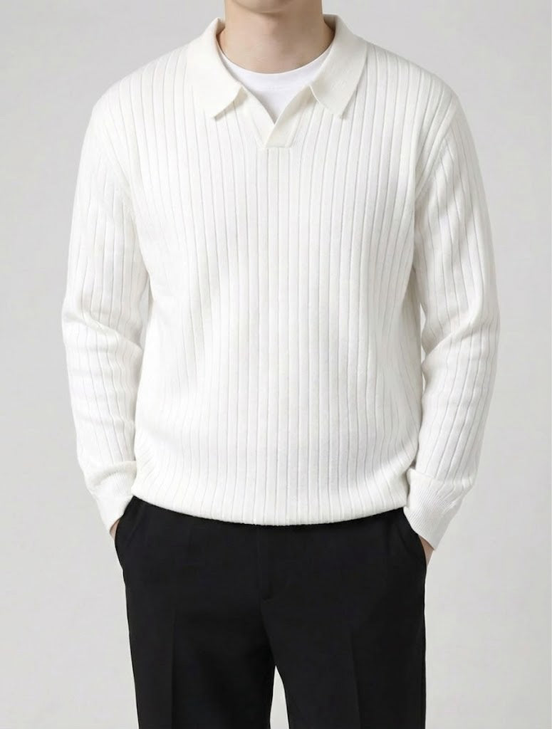 リブニットポロロングスリープ