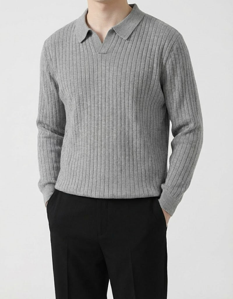 リブニットポロロングスリープ