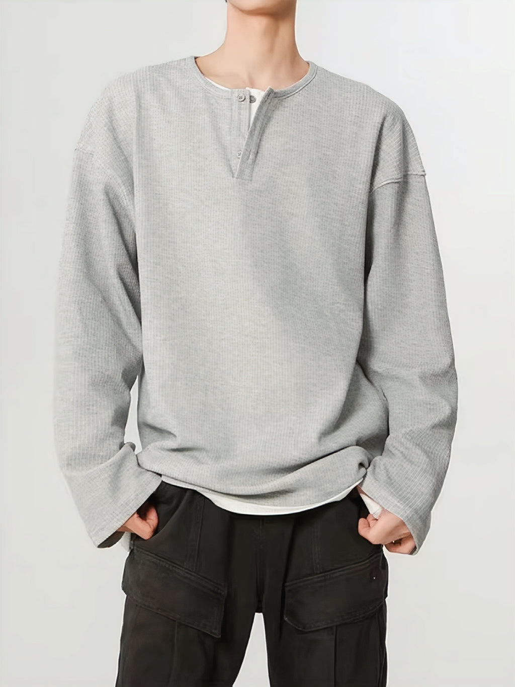 ルーズワッフルヘンリーロングティー