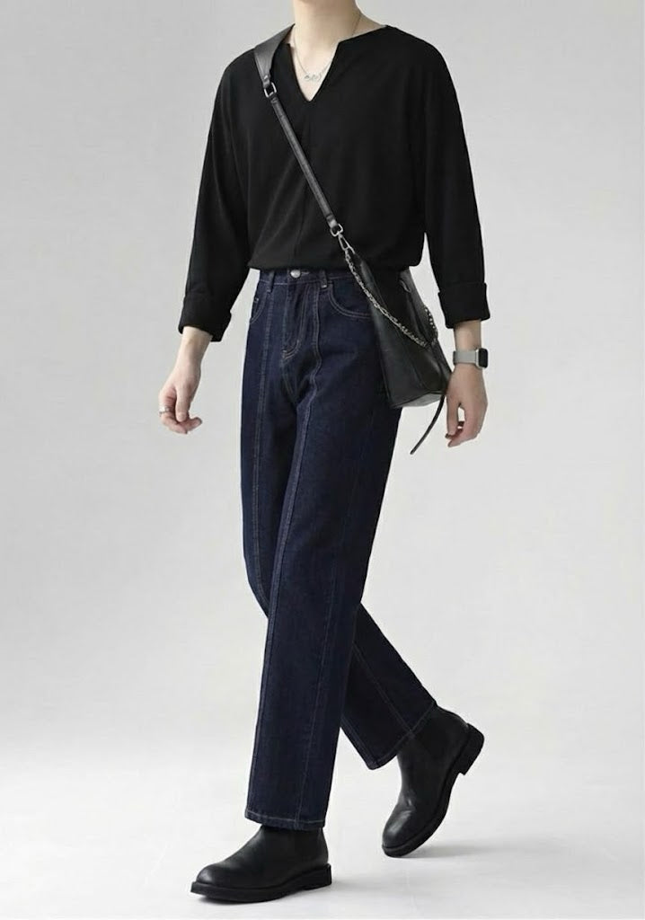 クリーンストレートデニムパンツ