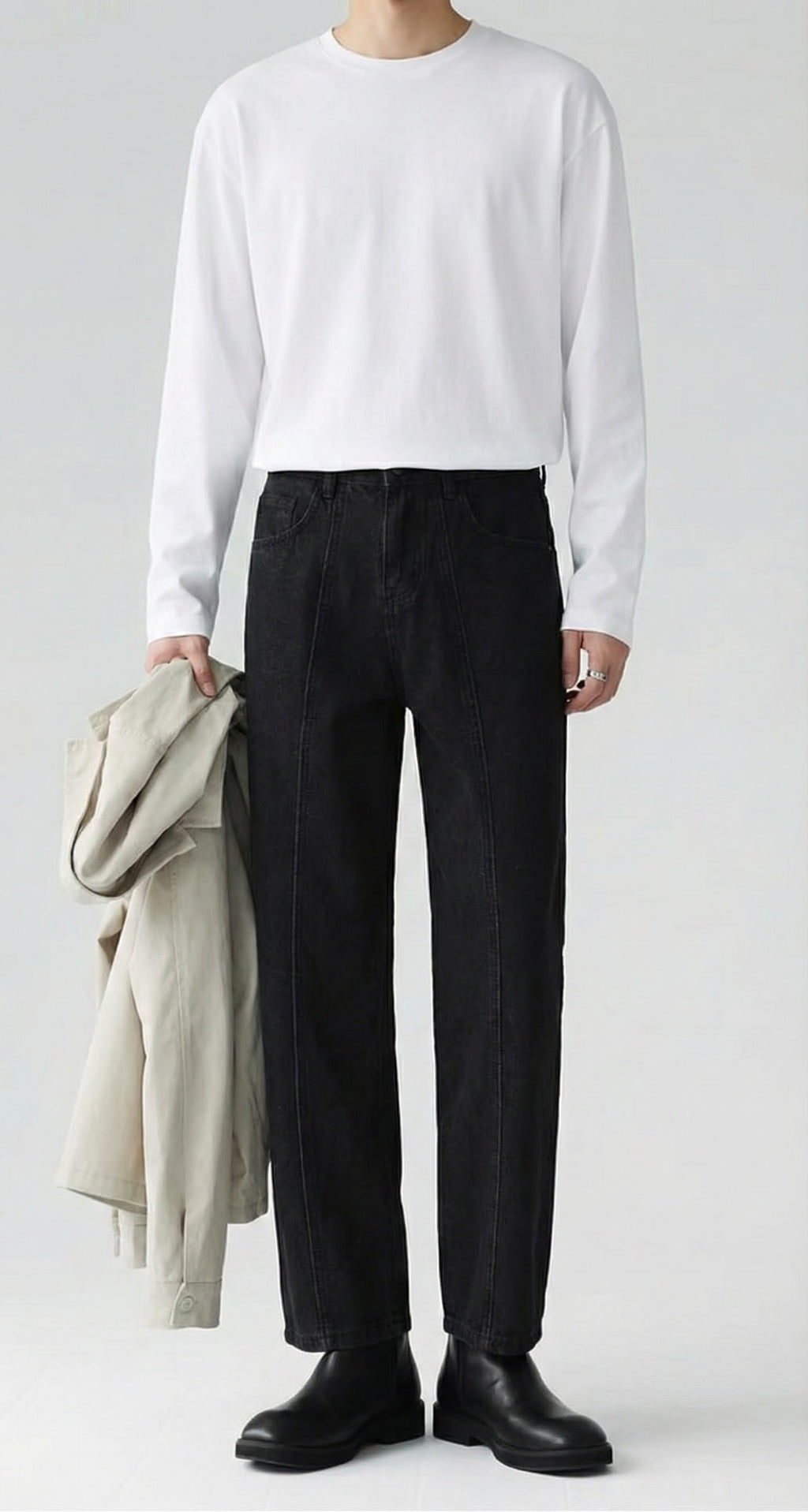 クリーンストレートデニムパンツ