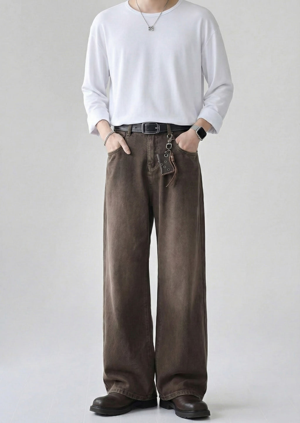 ブラウンワイドパンツ