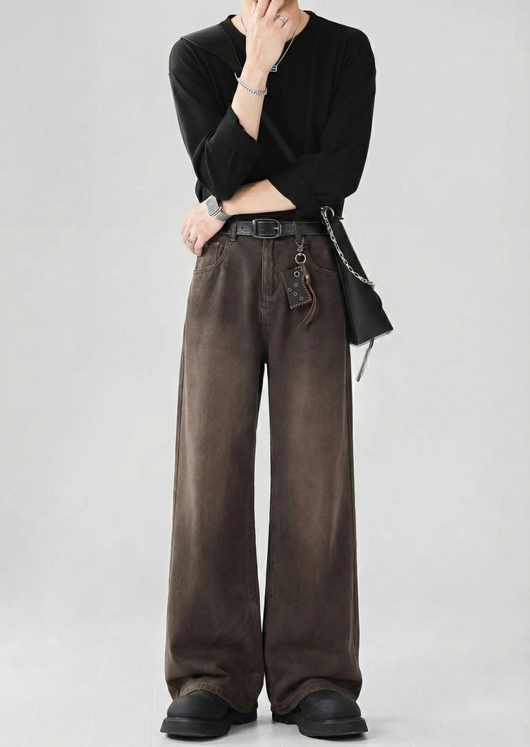 ブラウンワイドパンツ