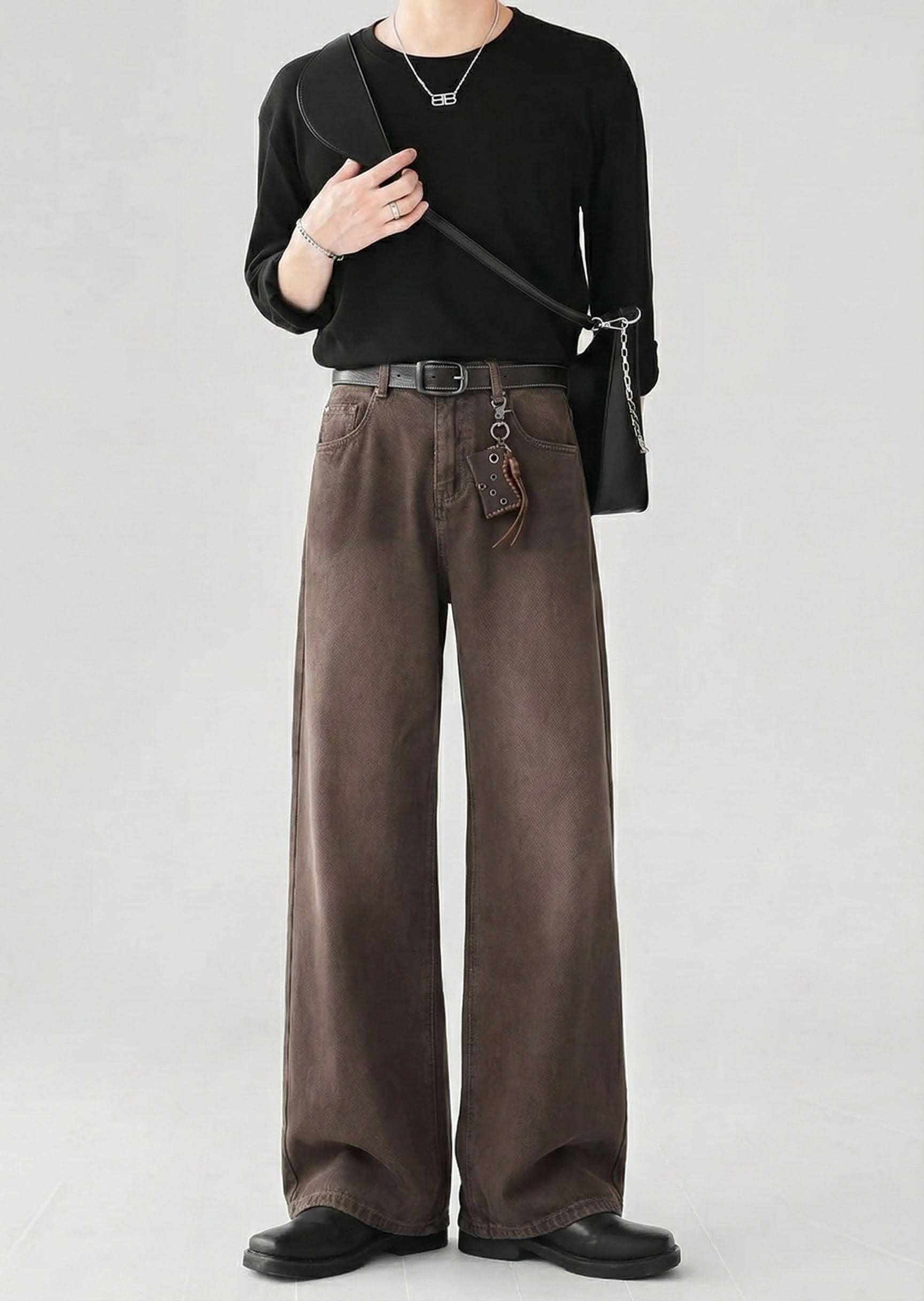 ブラウンワイドパンツ