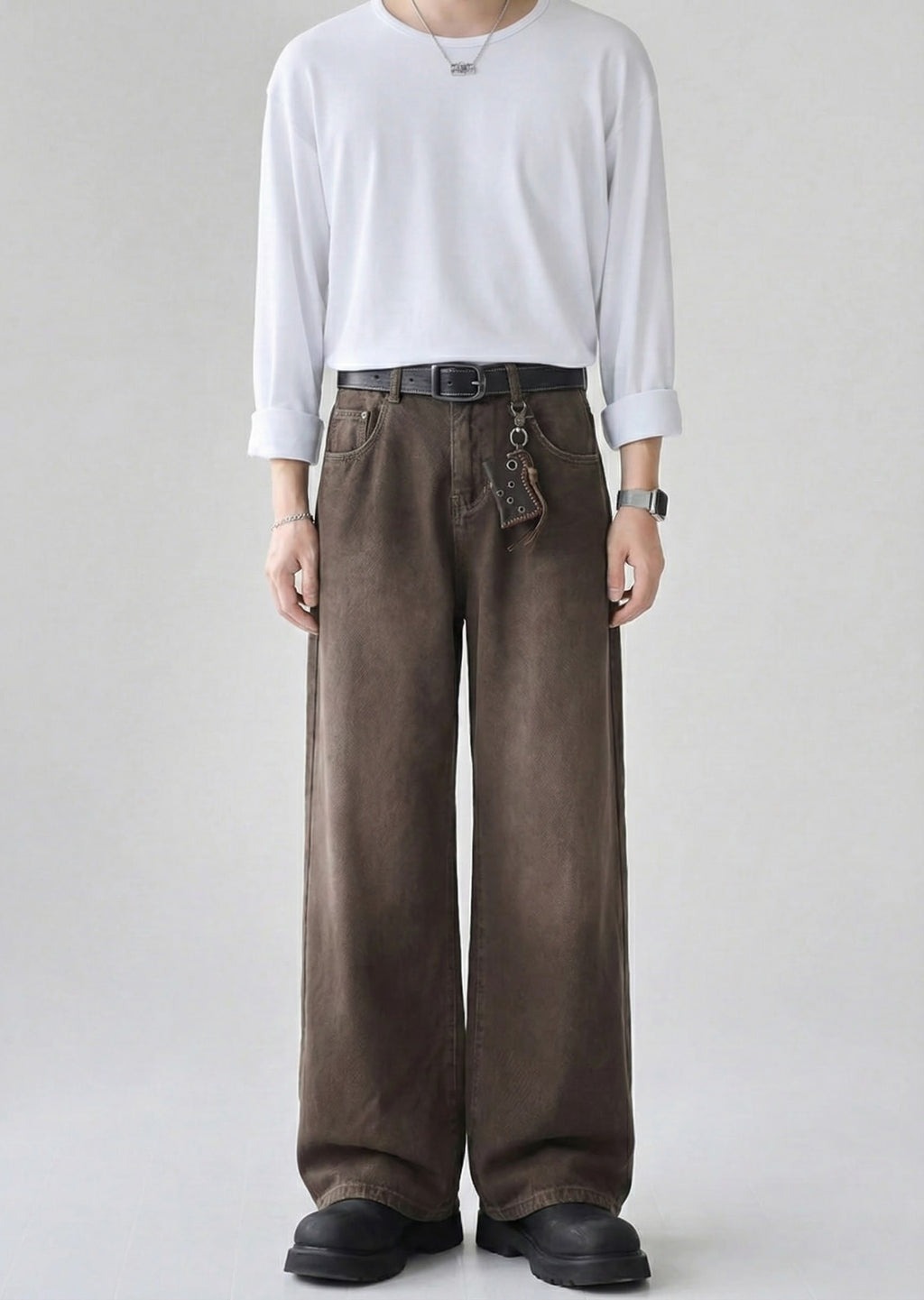 ブラウンワイドパンツ
