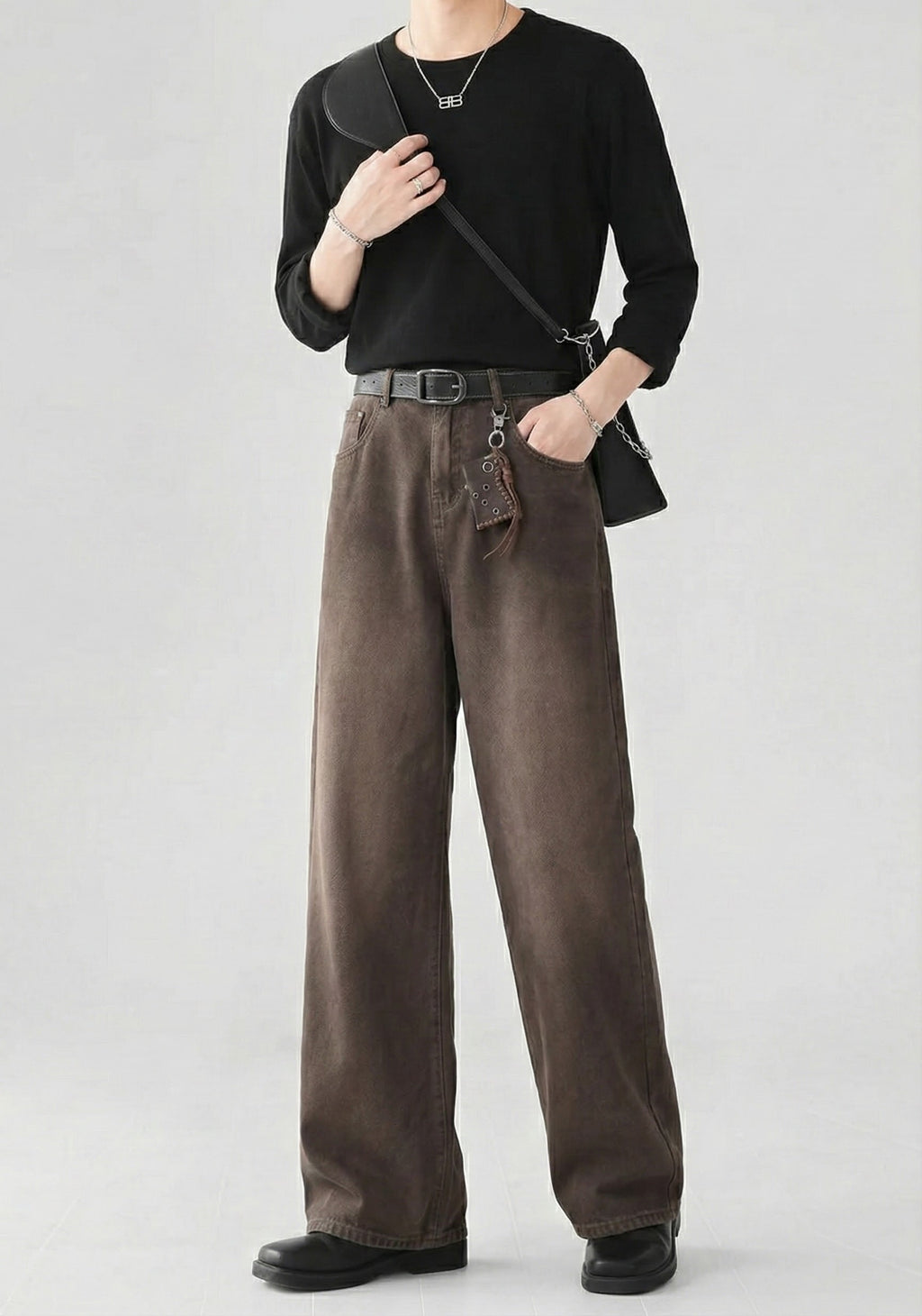 ブラウンワイドパンツ