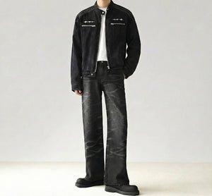 エッジラインジップデニムジャケット