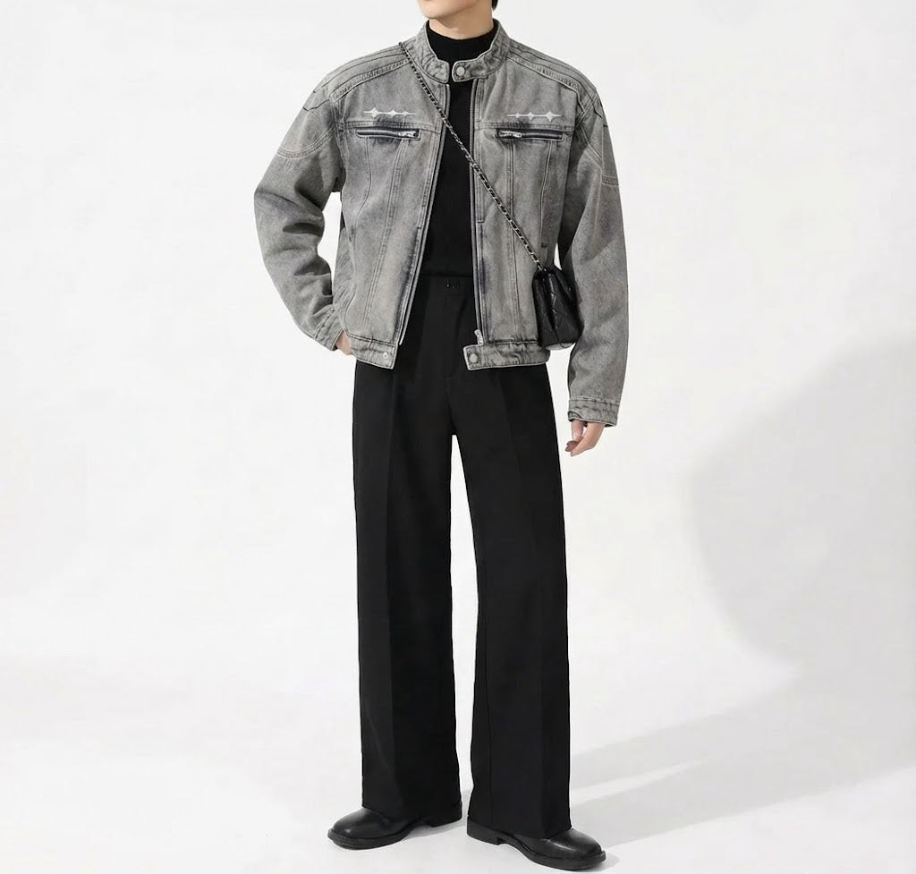 エッジラインジップデニムジャケット