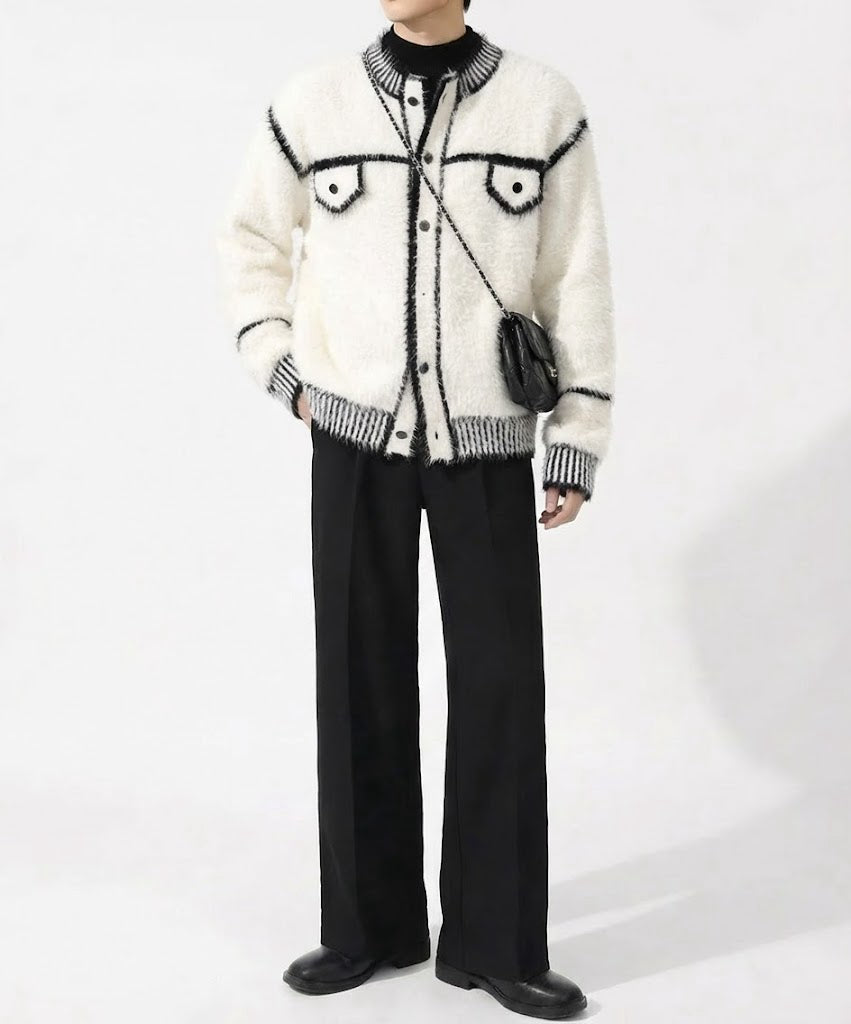 クラウドフェザーノーカラーニットジャケット