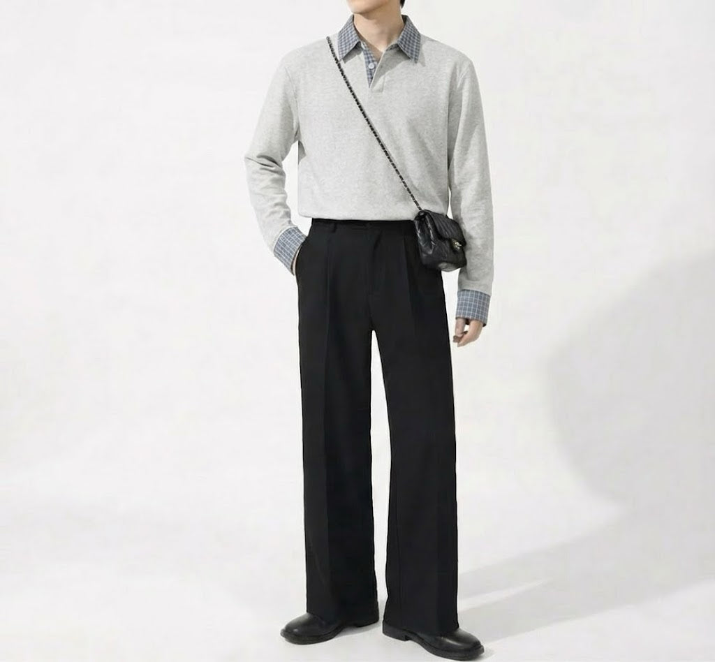 レイヤードコントラストポロトップ