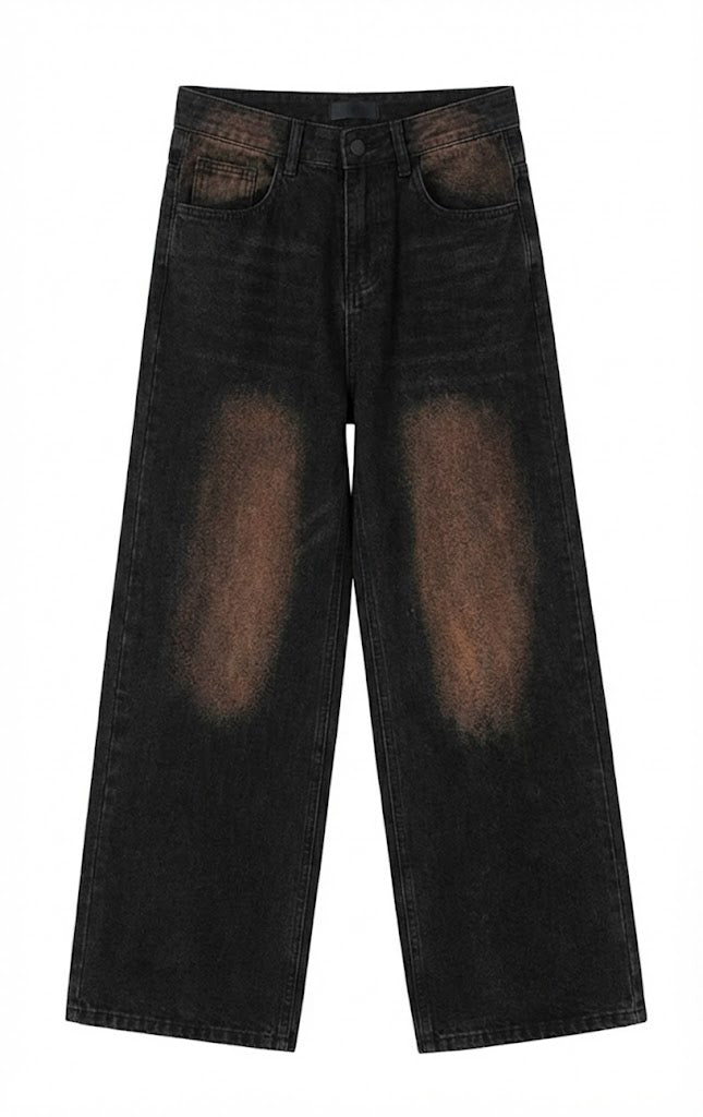 フェードフローワイドシルエットデニム