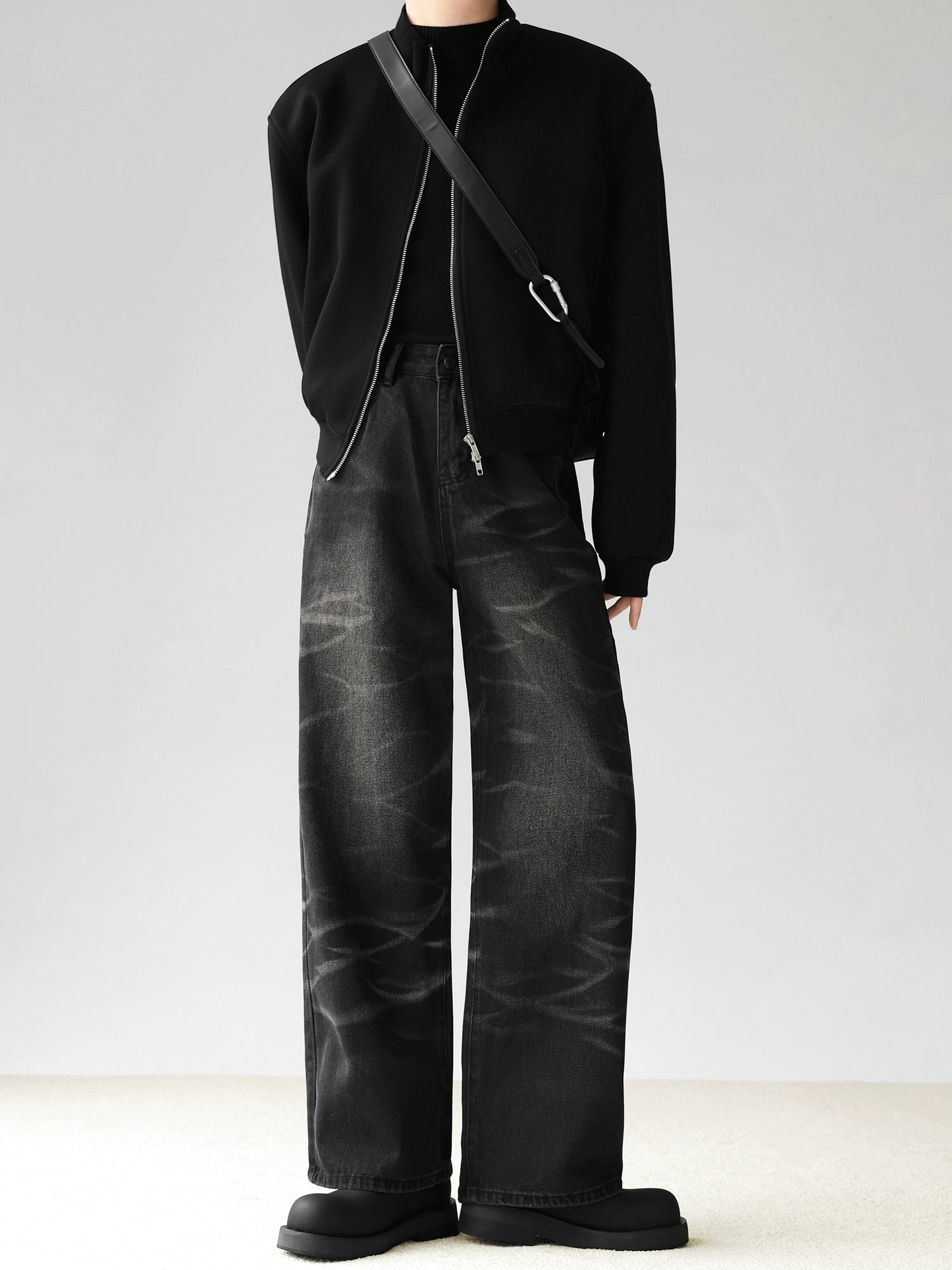 ウェーブウォッシュワイドデニム