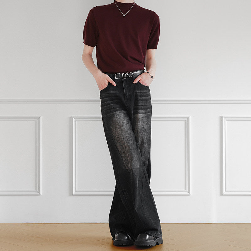 シャドウフェードルーズストレートデニム