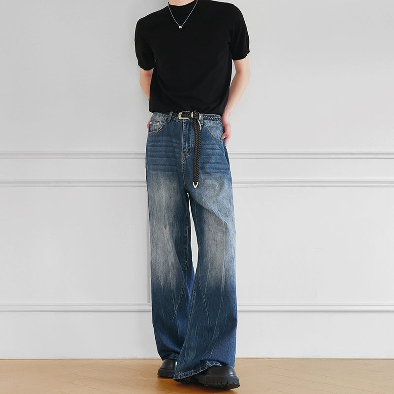 フェードウォッシュルーズフィットデニムパンツ