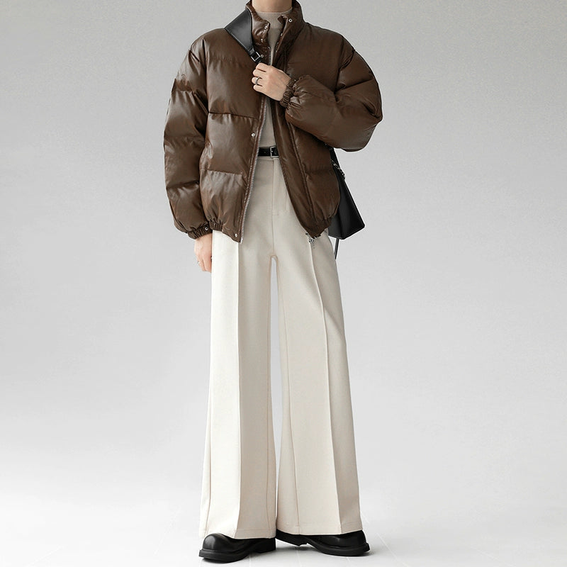 センタープレスワイドセミフレアスラックス