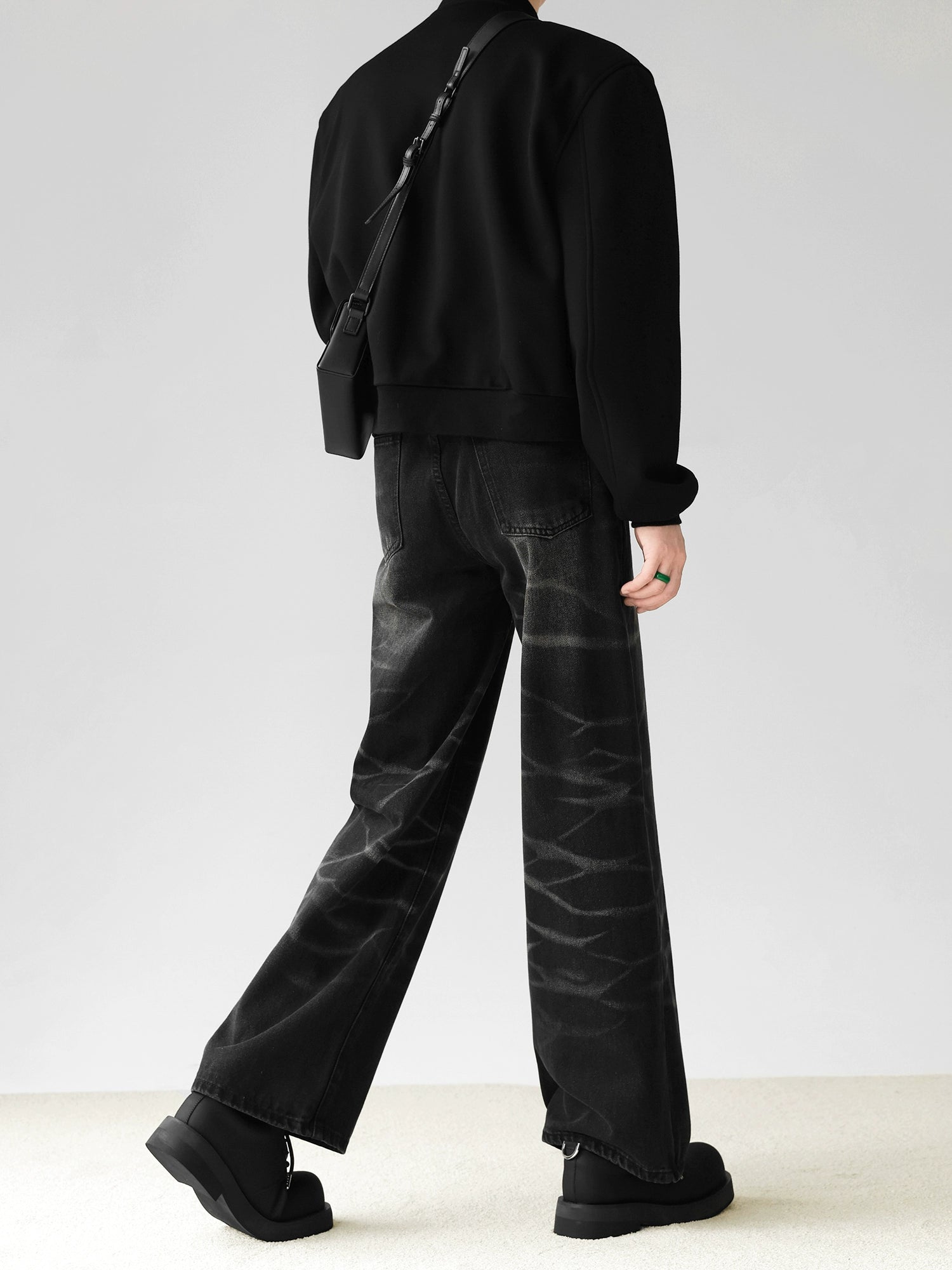 ウェーブウォッシュワイドデニム