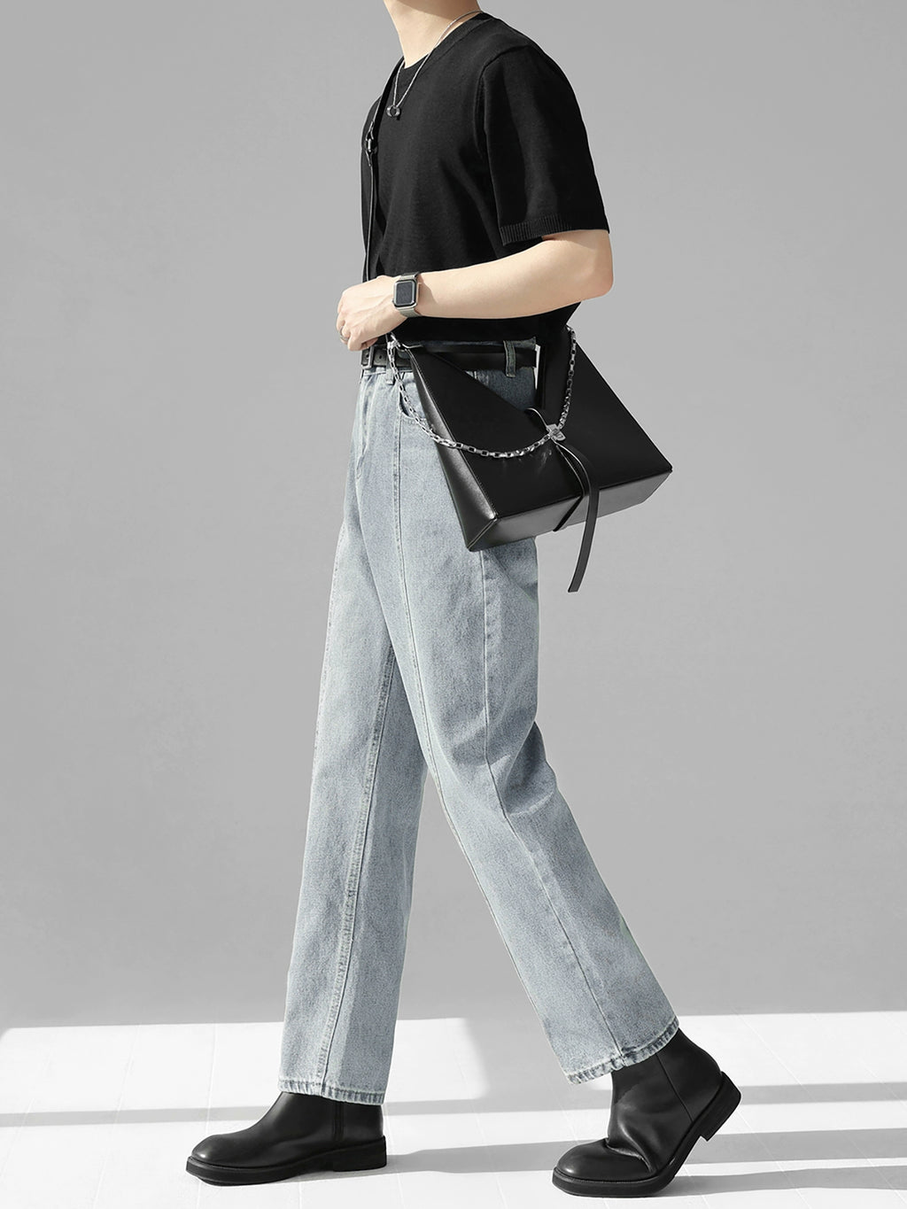 センターラインストレートデニム