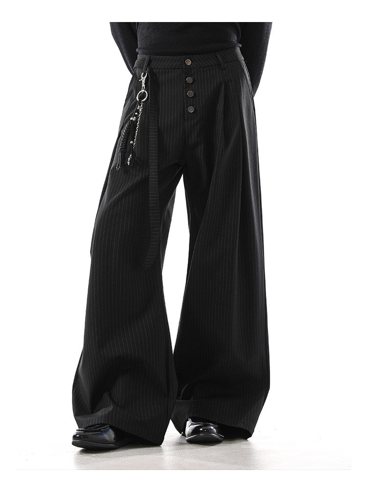 ピンストライプワイドフレアスラックス