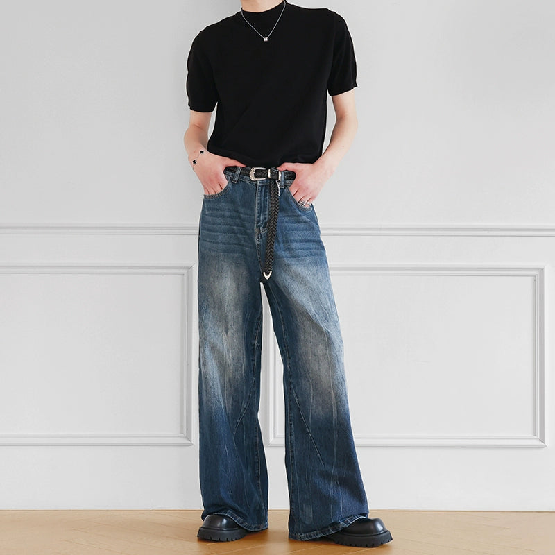 フェードウォッシュルーズフィットデニムパンツ