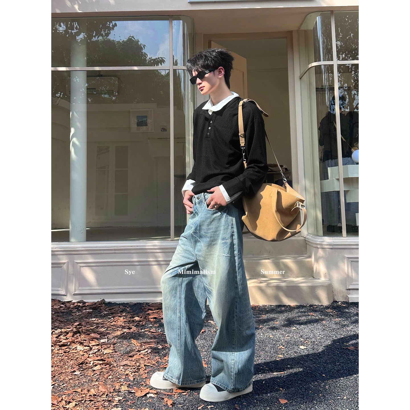 ソフトムードカラーポロニットトップ