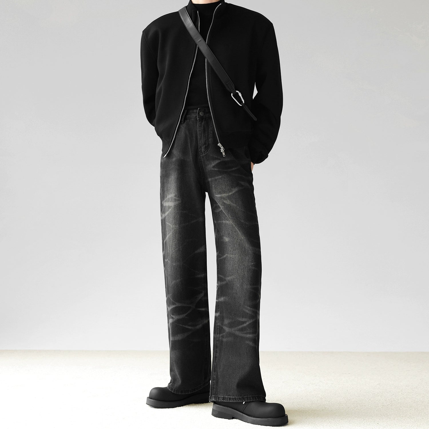 ウェーブウォッシュワイドデニム