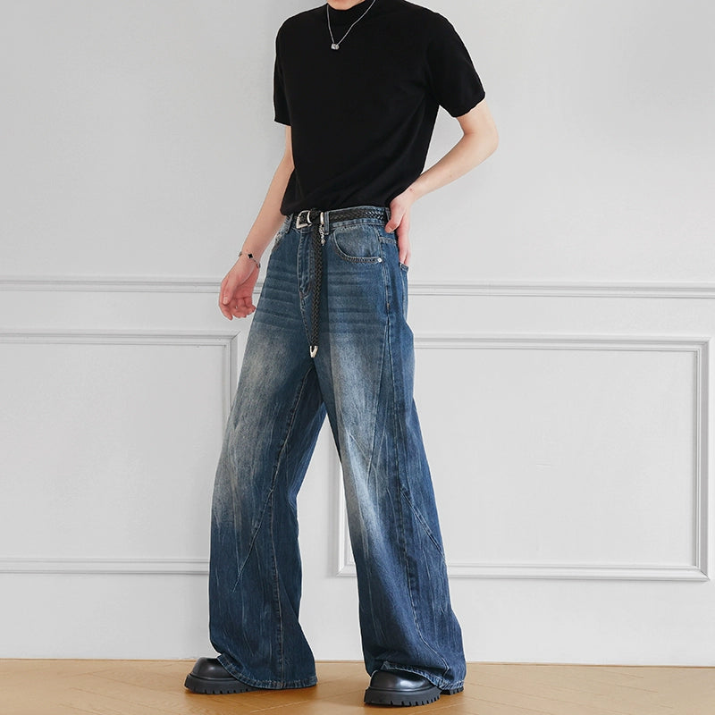 フェードウォッシュルーズフィットデニムパンツ