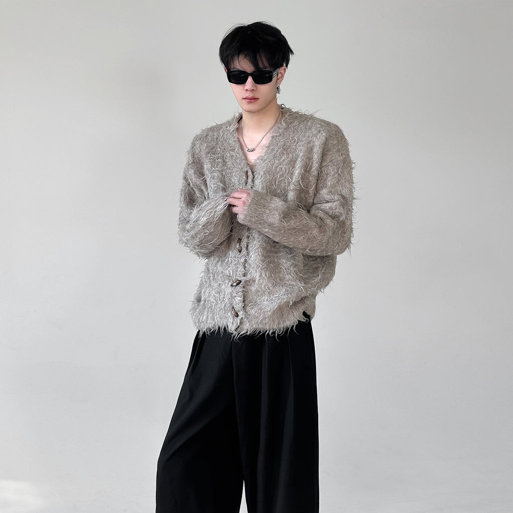 エアリーシャギーニットカーディガン