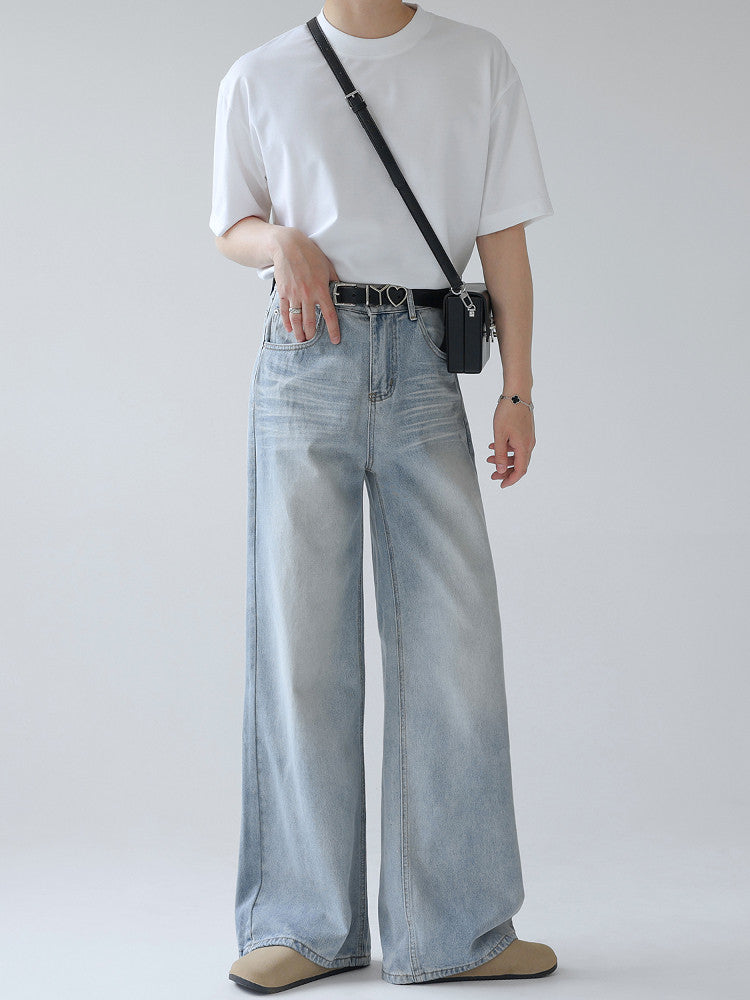 ライトフェイドシルエットワイドデニム