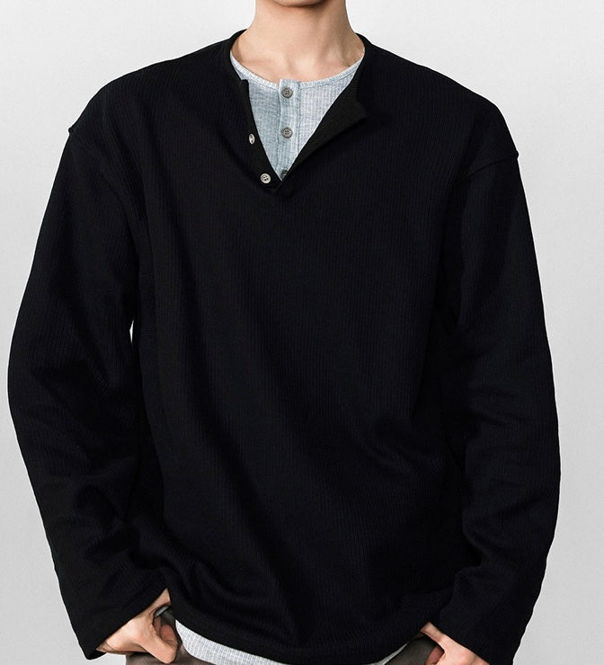 ルーズワッフルヘンリーロングティー