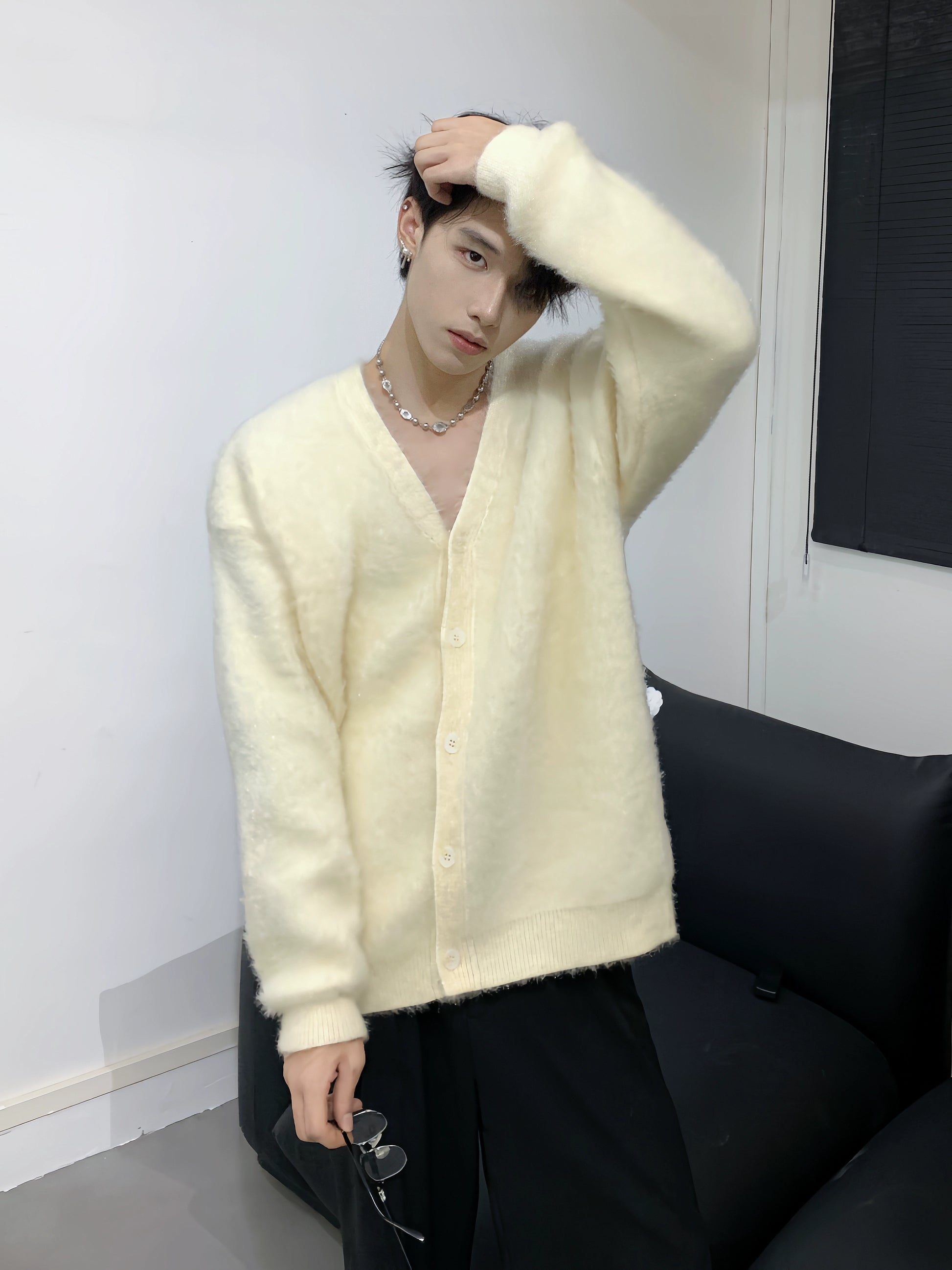 ラメシャギーニットカーディガン