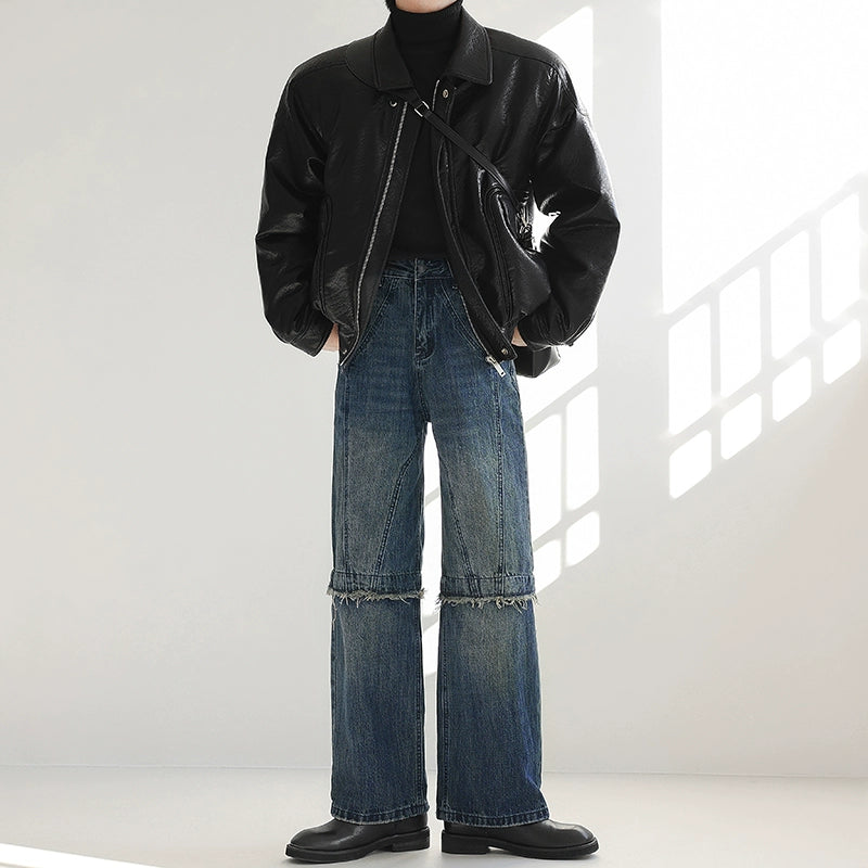 カットオフフリンジデニムパンツ