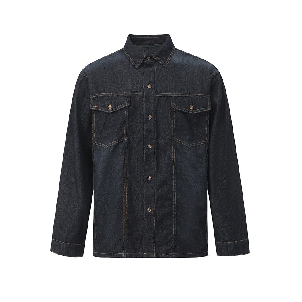 ダークチェックルーズシャツ