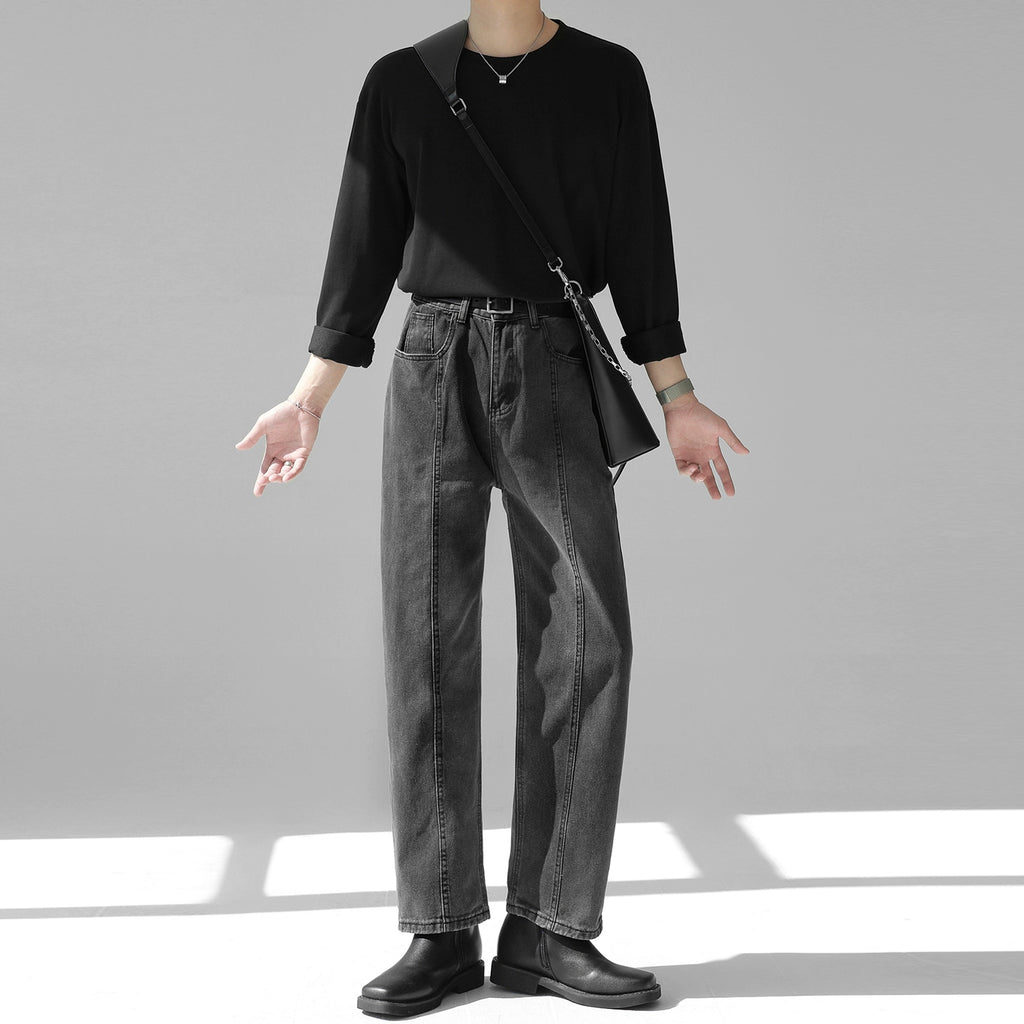 センターラインストレートデニム