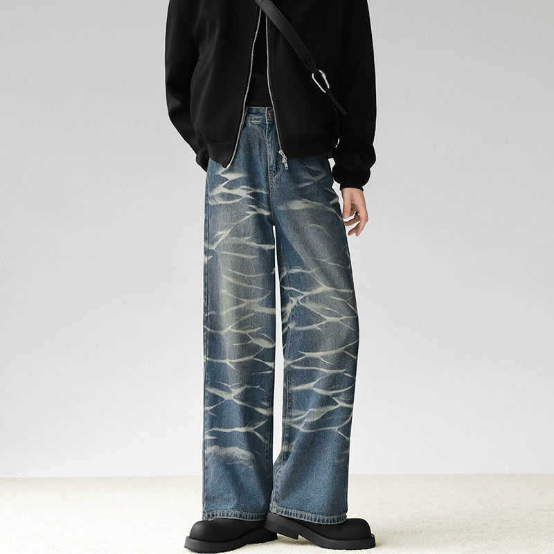 ウェーブウォッシュワイドデニム