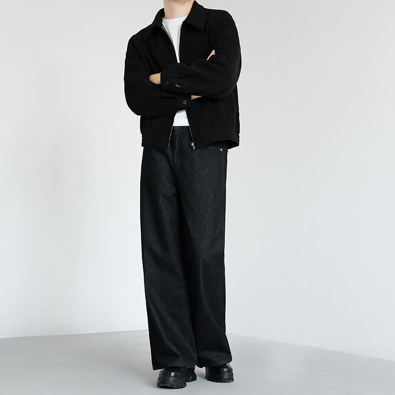 クラシックワイドストレートデニムパンツ