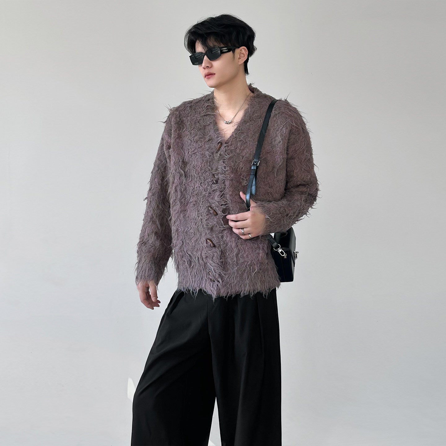 エアリーシャギーニットカーディガン