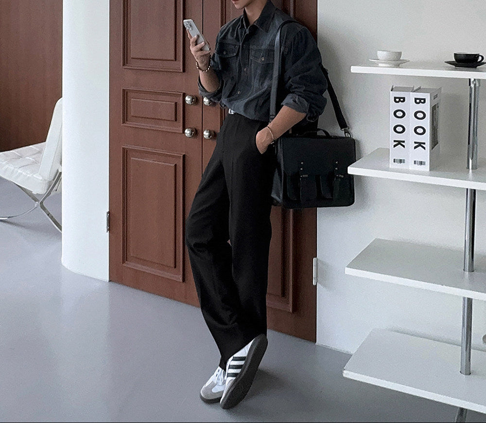 ダークチェックルーズシャツ