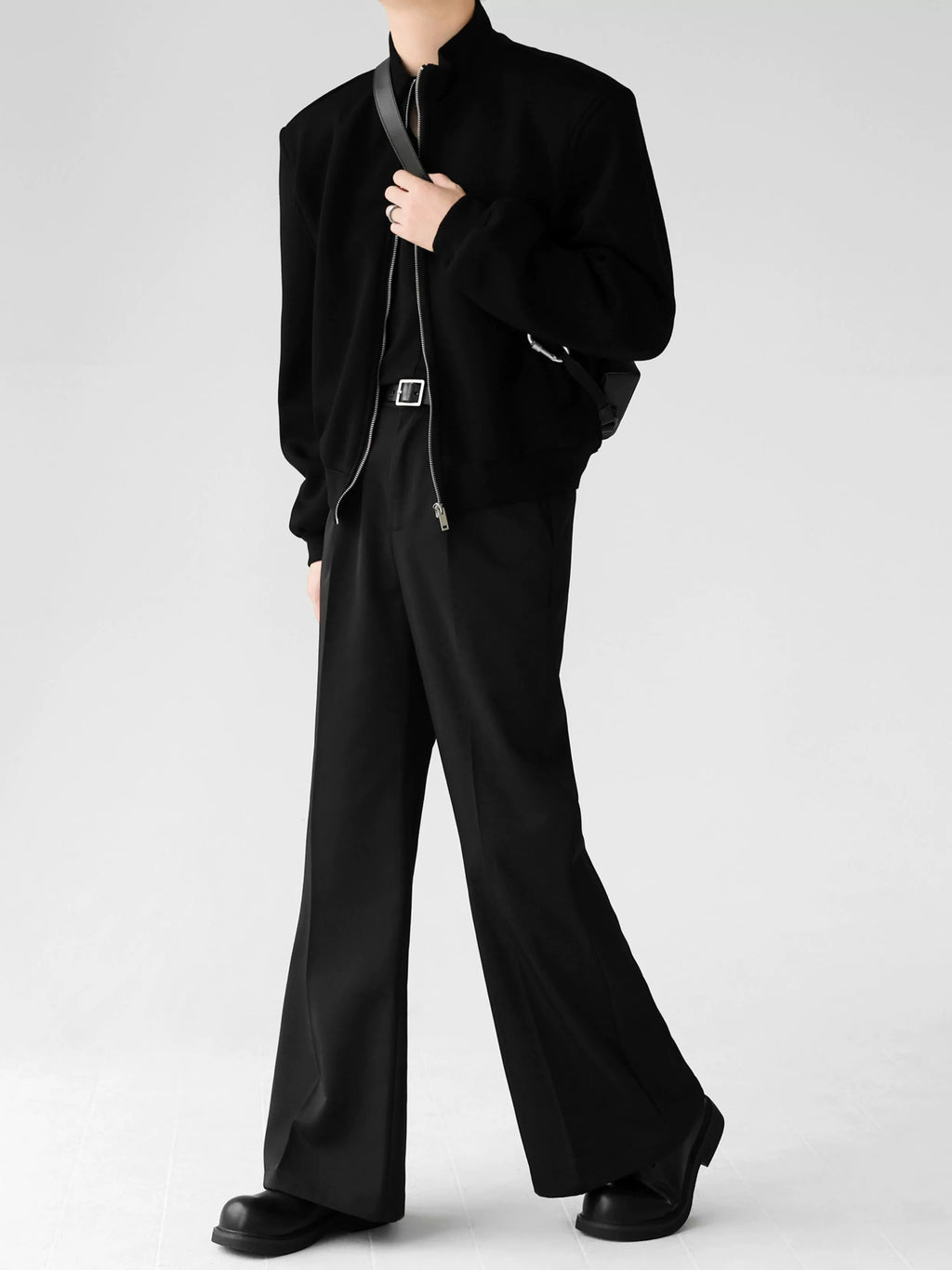 ストレートシルエットモードスラックスパンツ