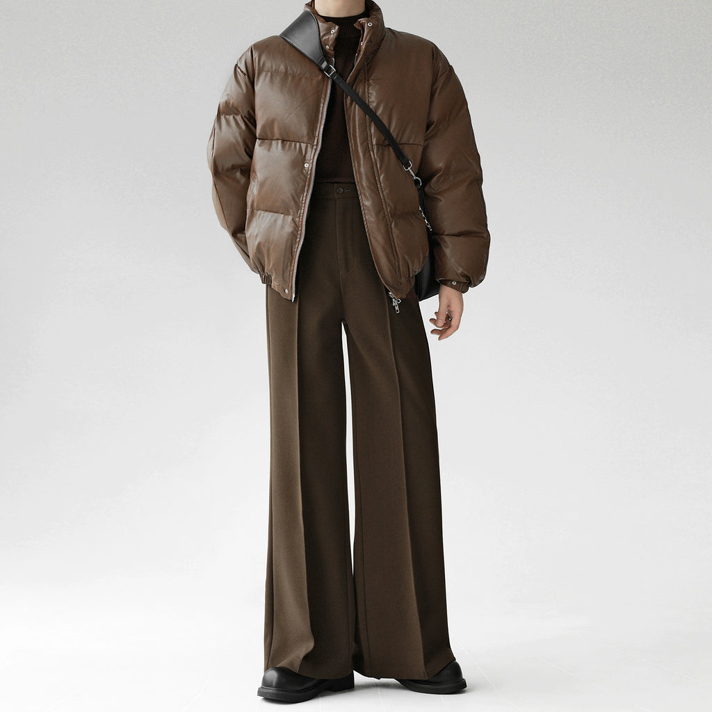 センタープレスワイドセミフレアスラックス