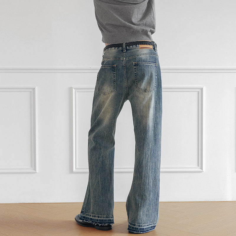 ミュートブルーセミフレアデニム