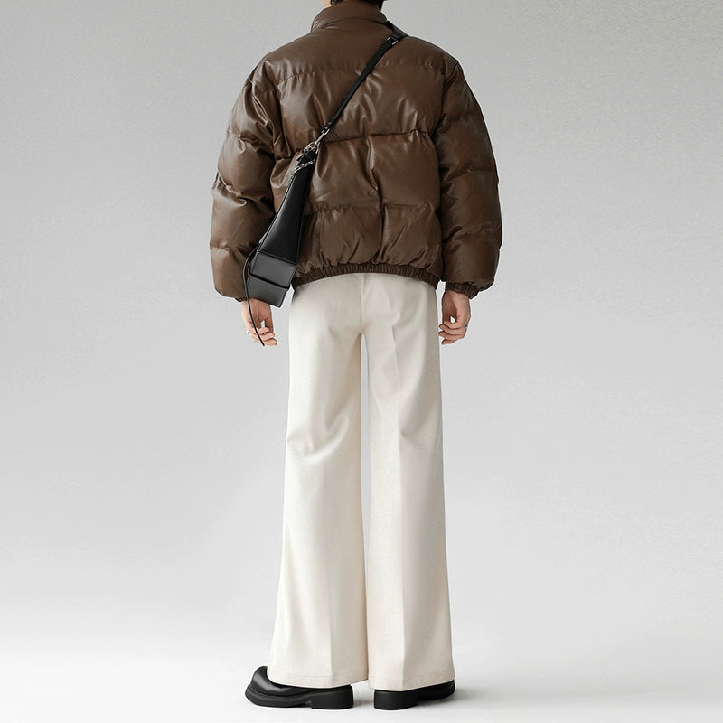 センタープレスワイドセミフレアスラックス