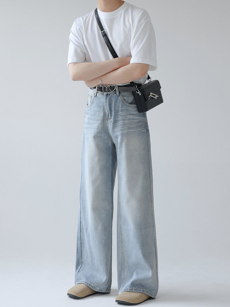 ライトフェイドシルエットワイドデニム