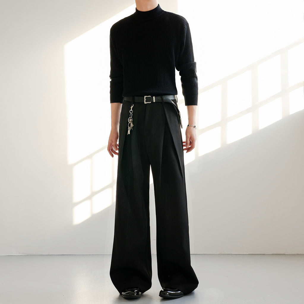 センタープレスワイドスラックス