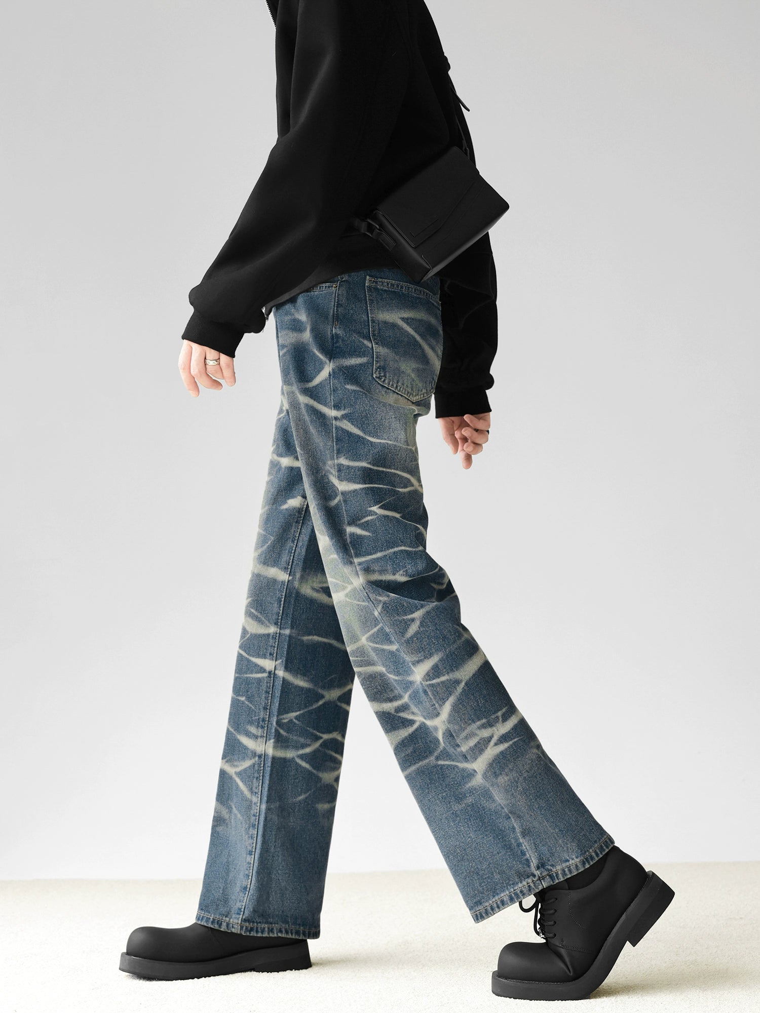 ウェーブウォッシュワイドデニム