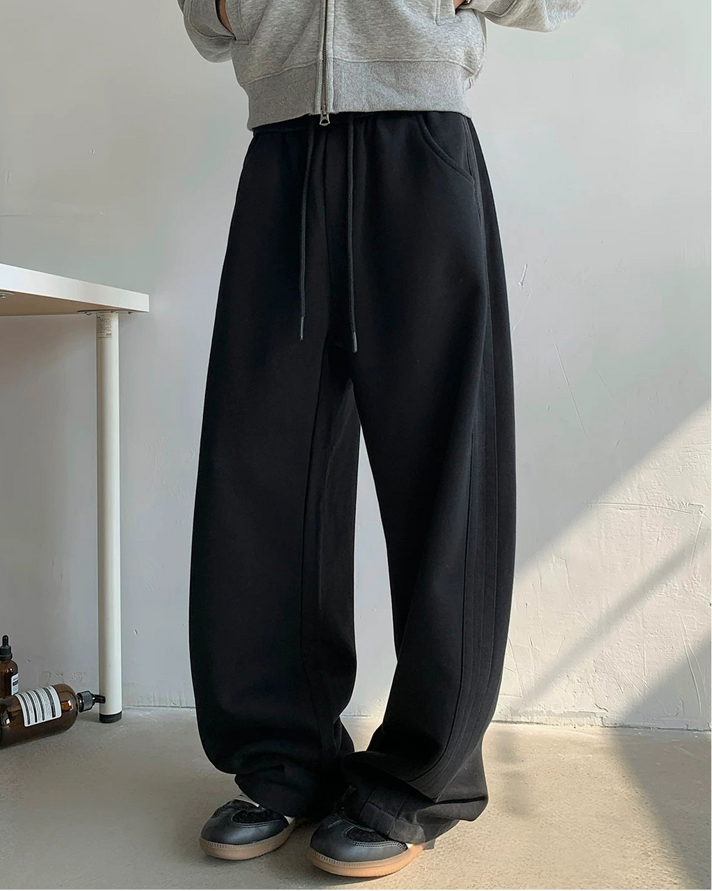 サイドニットライン ワイドスウェットパンツ
