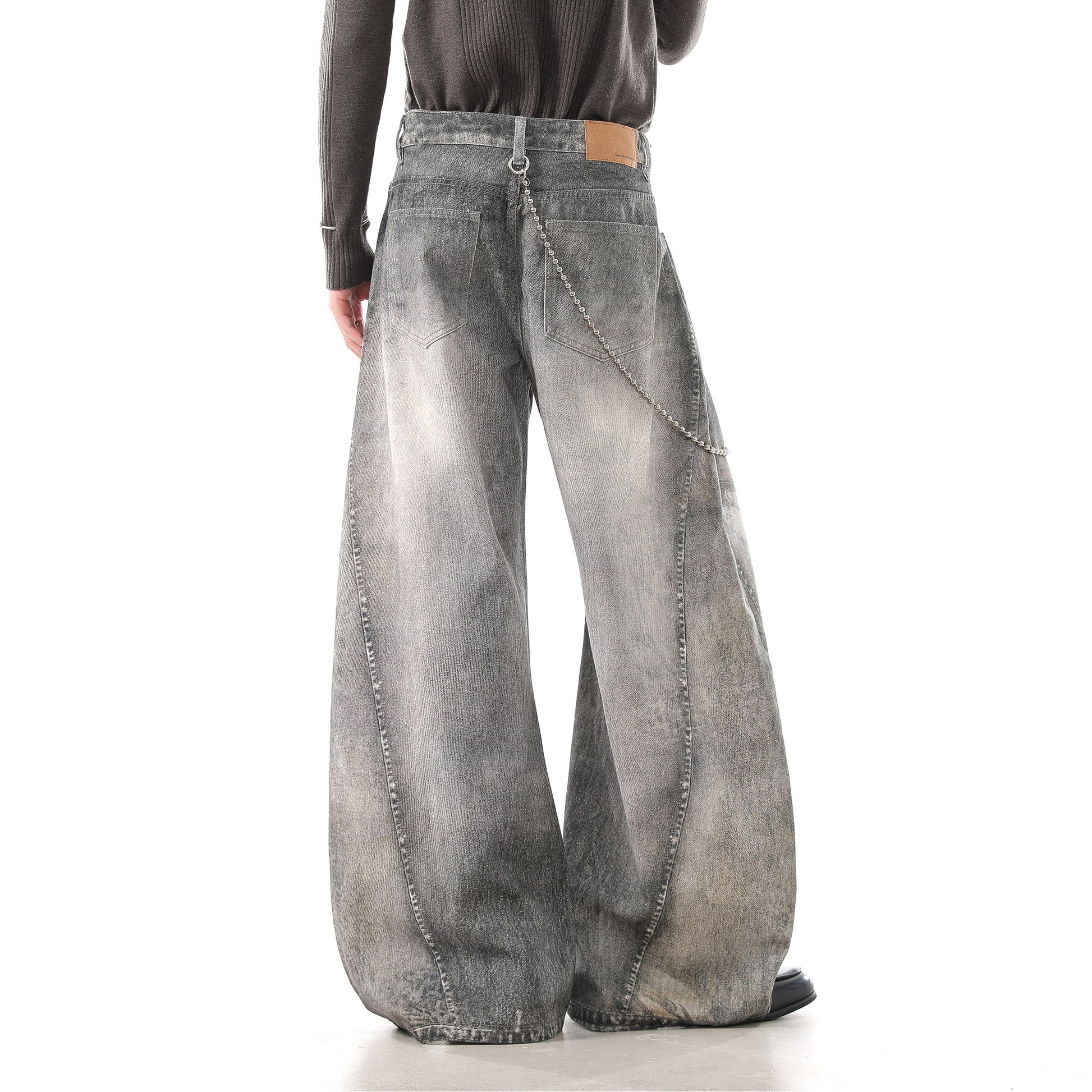 シャドーグラデーションカットワイドデニム