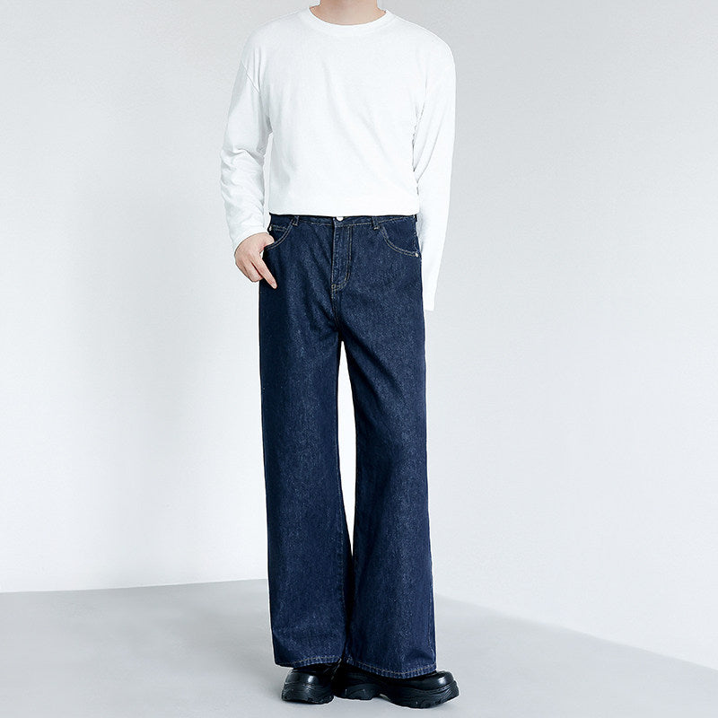 クラシックワイドストレートデニムパンツ