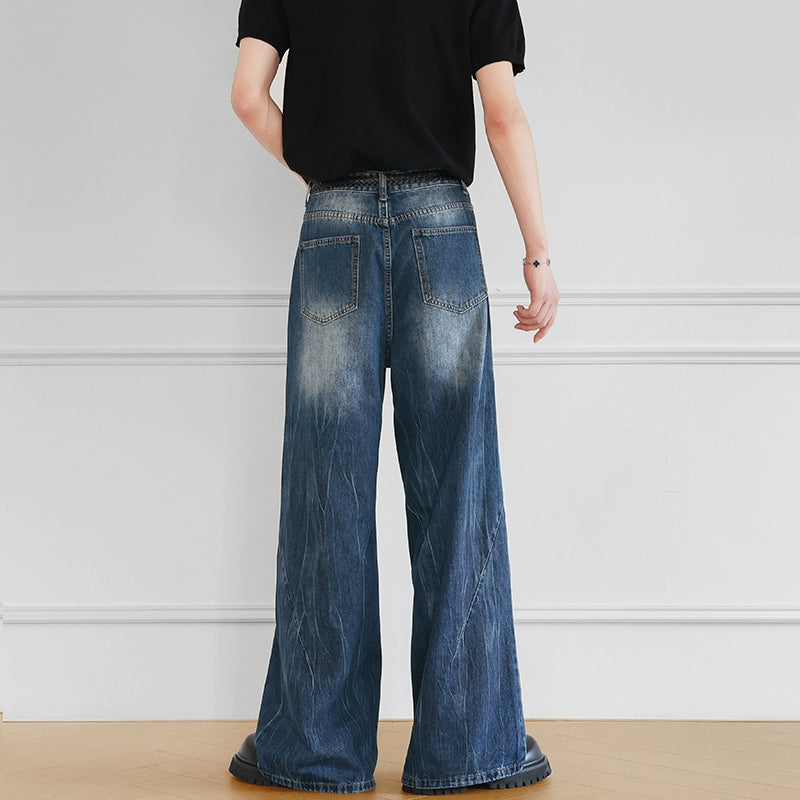 フェードウォッシュルーズフィットデニムパンツ