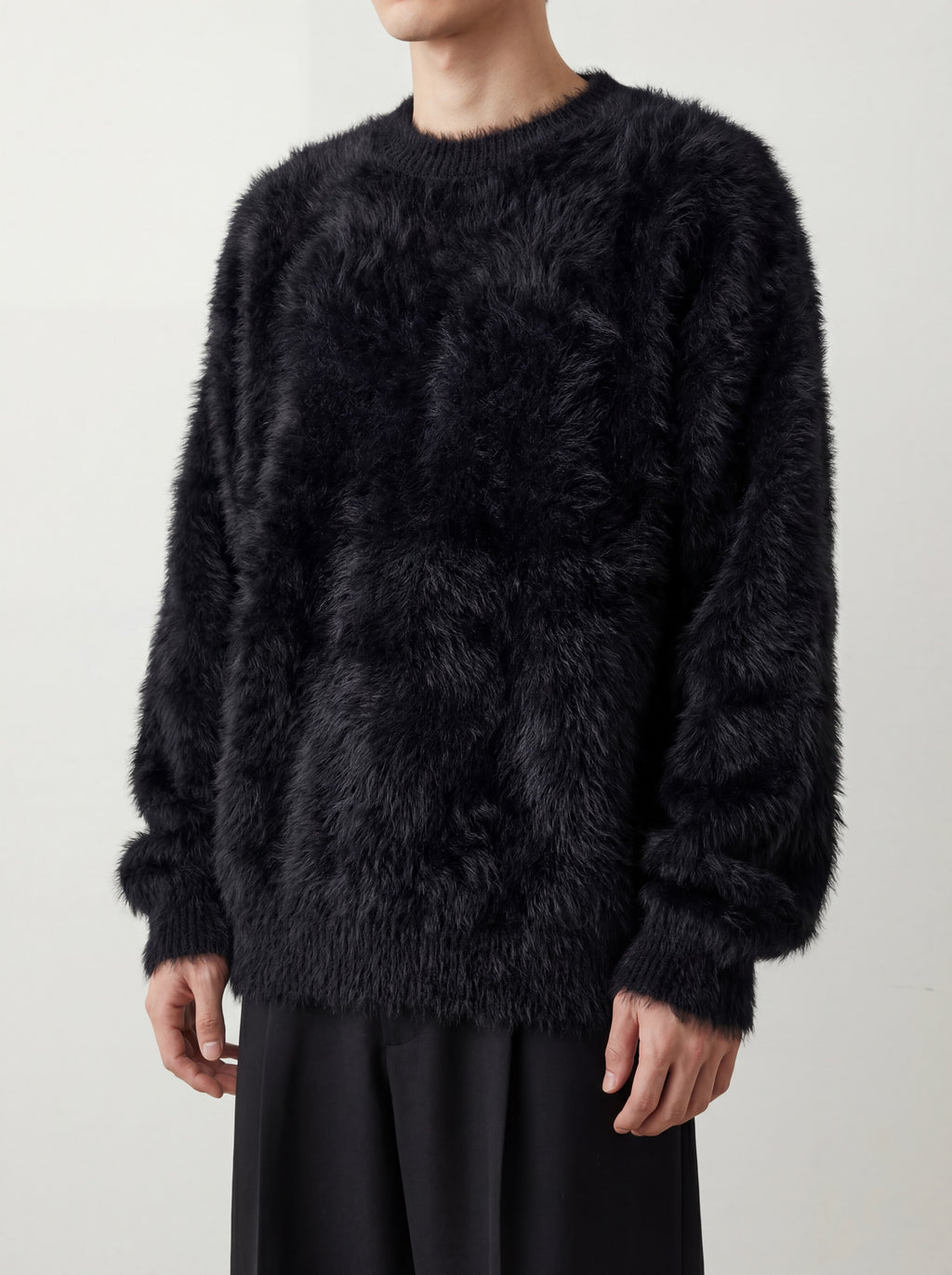 アッシュウェーブシャギーニット